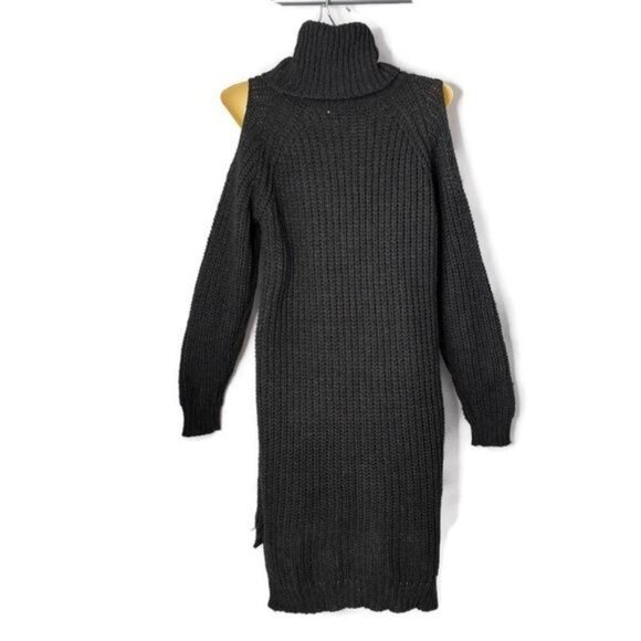 John + Jenn Sweater Dress Cold Shoulder Women's Size S Gray - Picture 3 of 6